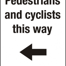 Pedestrian & Cyclists This Way Left Arrow