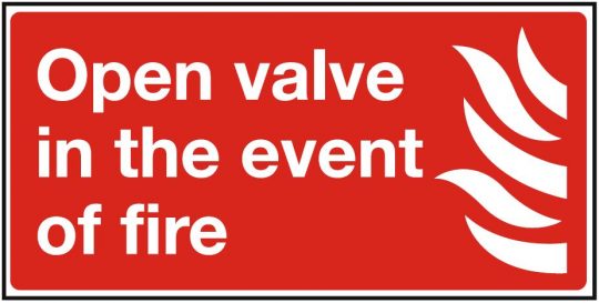 Open Valve In The Event of Fire